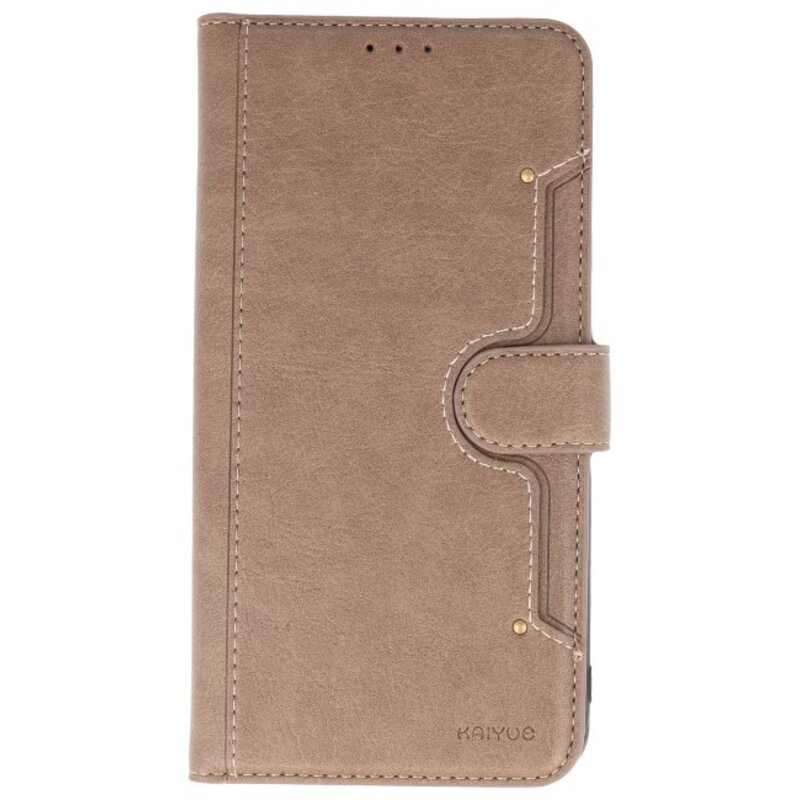 KAIYUE Luxe Portemonnee Hoesje voor iPhone 11 Pro Max Grijs