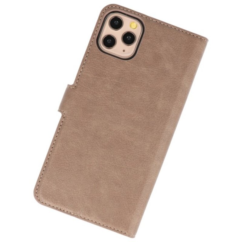 KAIYUE Luxe Portemonnee Hoesje voor iPhone 11 Pro Max Grijs