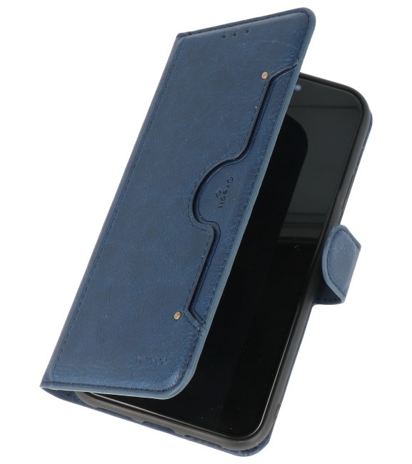 Funda billetera de lujo para iPhone 11 azul marino