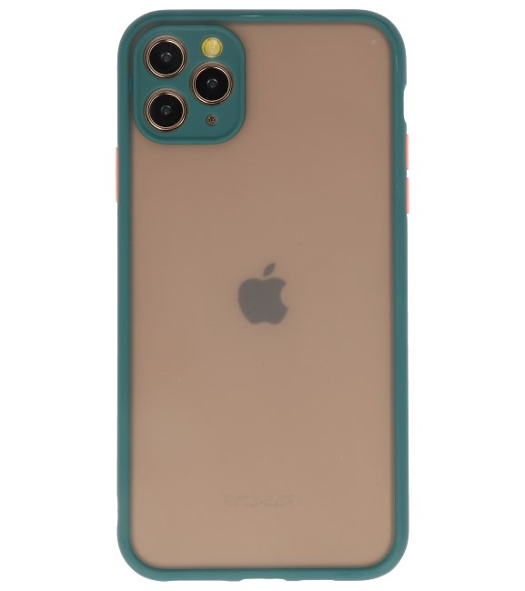 Funda rígida combinada de colores para iPhone 11 Pro Max D. Verde