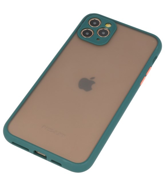 Funda rígida combinada de colores para iPhone 11 Pro Max D. Verde