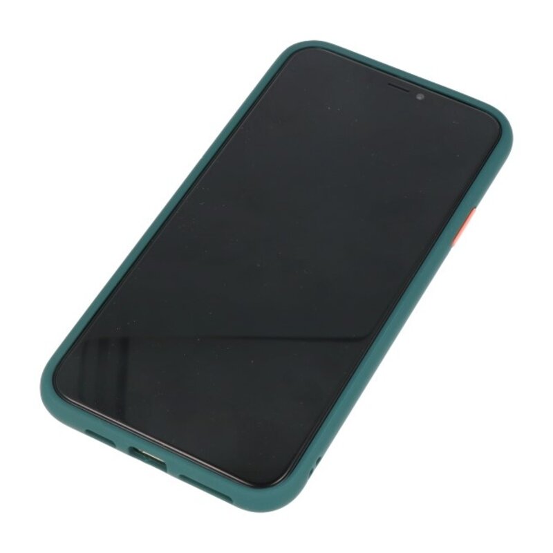 Funda rígida combinada de colores para iPhone 11 Pro Max D. Verde