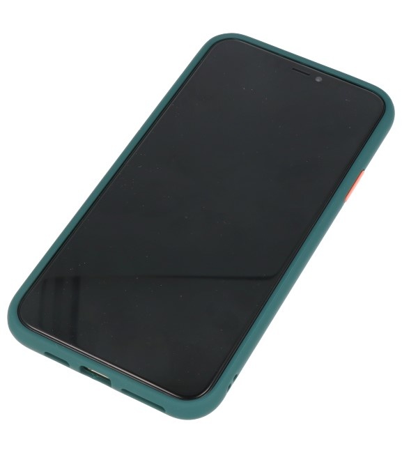 Funda rígida combinada de colores para iPhone 11 Pro Max D. Verde