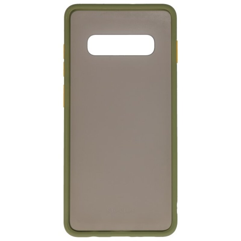 Étui rigide à combinaison de couleurs pour Galaxy S10 Vert