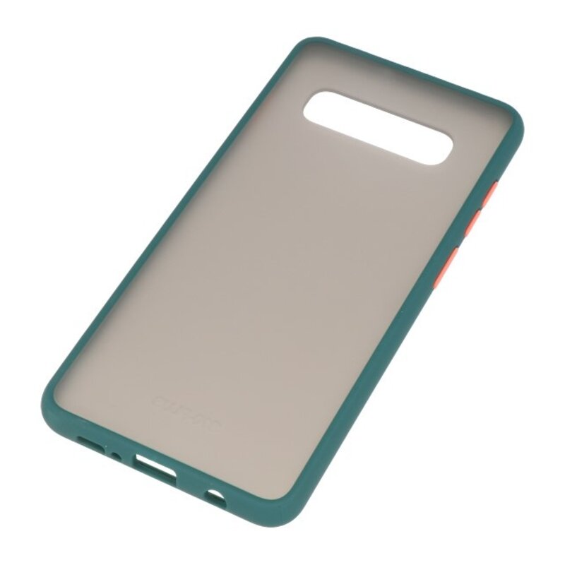 Combinazione di colori Custodia rigida per Galaxy S10 verde scuro