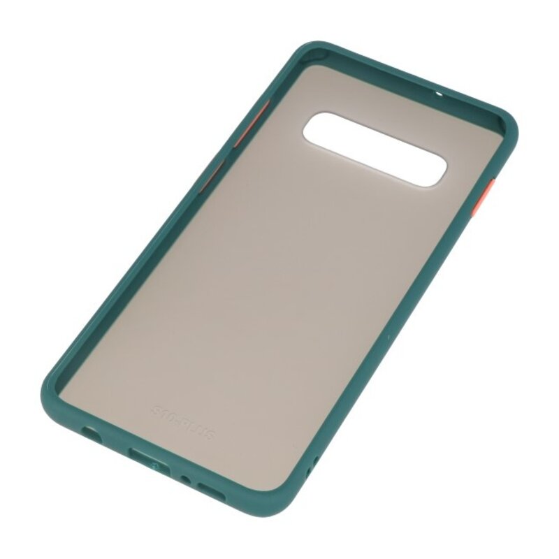 Combinazione di colori Custodia rigida per Galaxy S10 verde scuro