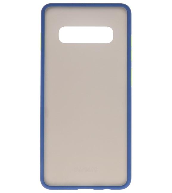 Étui rigide à combinaison de couleurs pour Galaxy S10 Plus Bleu
