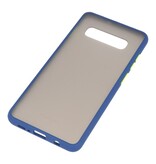 Étui rigide à combinaison de couleurs pour Galaxy S10 Plus Bleu