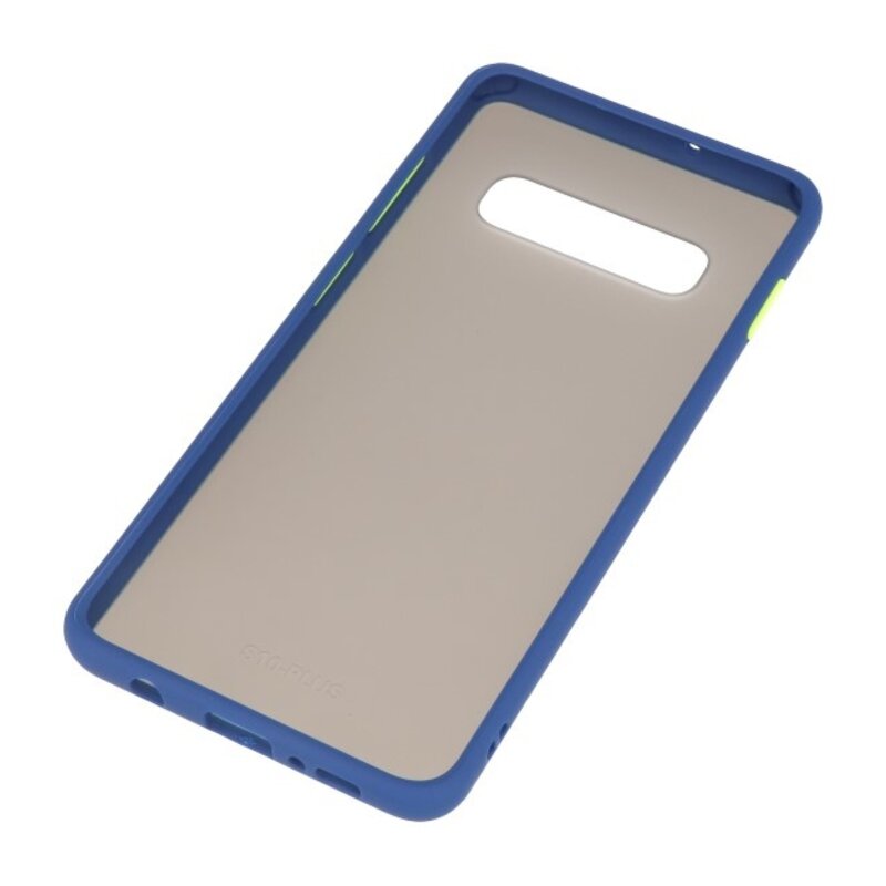 Étui rigide à combinaison de couleurs pour Galaxy S10 Plus Bleu