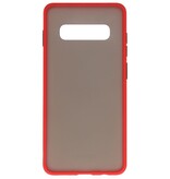Combinación de colores Estuche rígido para Galaxy S10 Plus Rojo