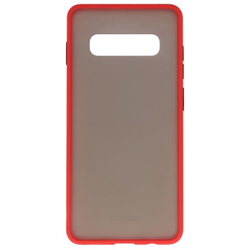 Combinación de colores Estuche rígido para Galaxy S10 Plus Rojo