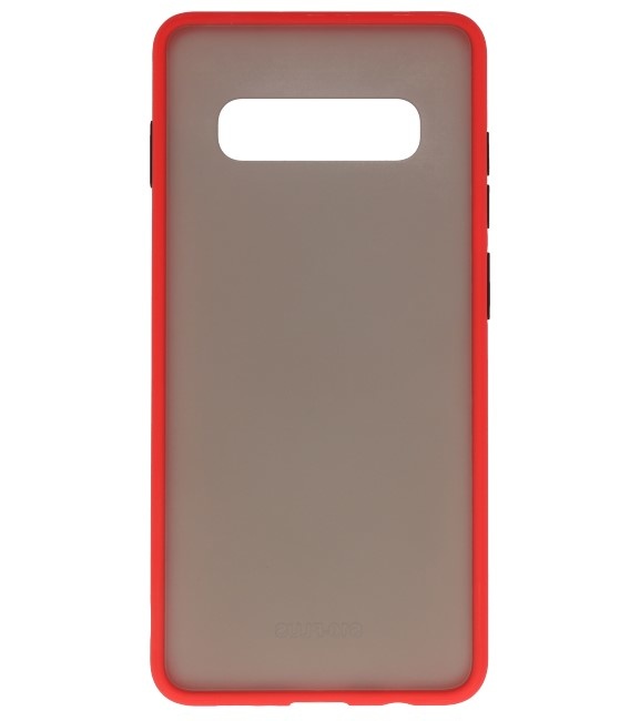 Étui rigide à combinaison de couleurs pour Galaxy S10 Plus Rouge