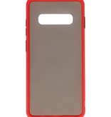 Étui rigide à combinaison de couleurs pour Galaxy S10 Plus Rouge