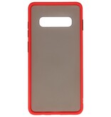 Étui rigide à combinaison de couleurs pour Galaxy S10 Plus Rouge
