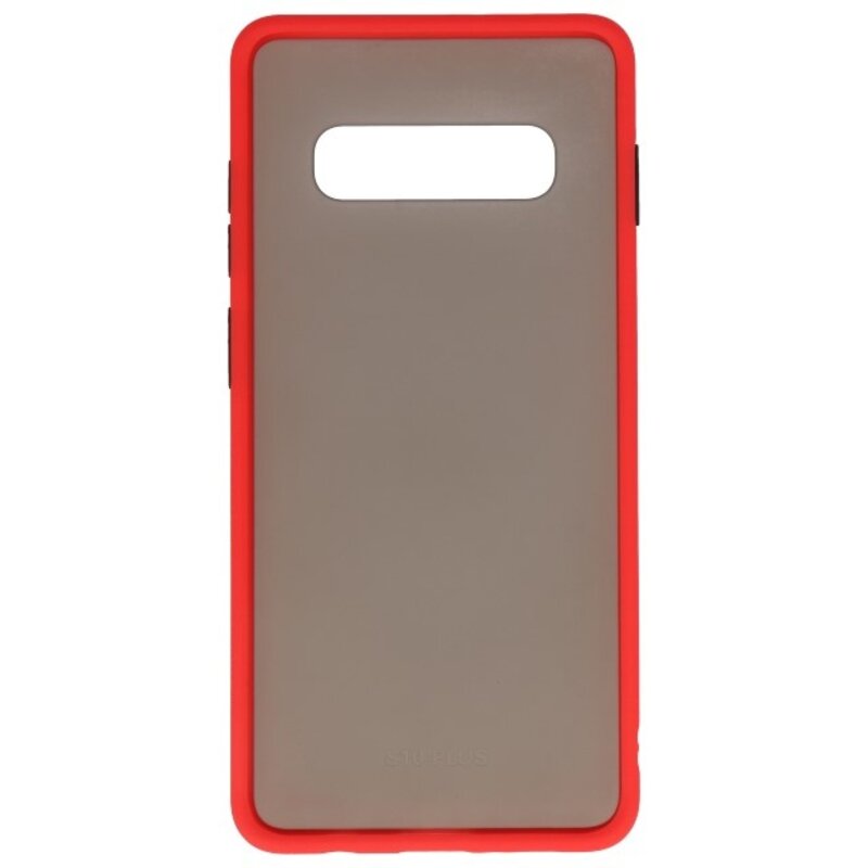Étui rigide à combinaison de couleurs pour Galaxy S10 Plus Rouge