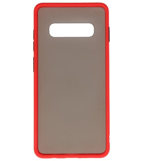Combinación de colores Estuche rígido para Galaxy S10 Plus Rojo