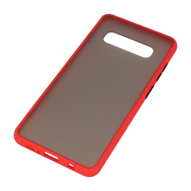 Étui rigide à combinaison de couleurs pour Galaxy S10 Plus Rouge