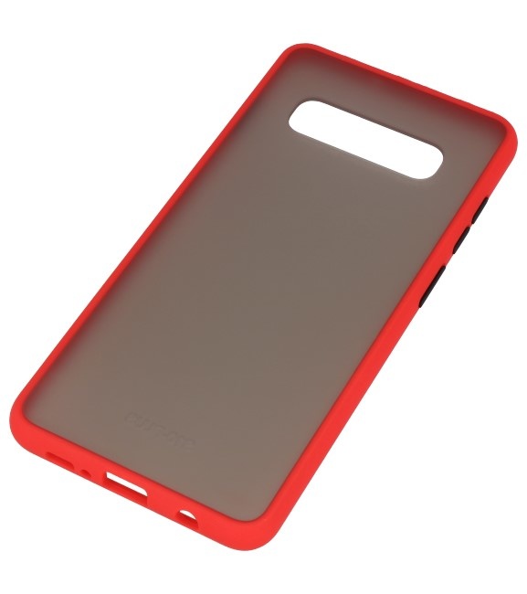 Combinación de colores Estuche rígido para Galaxy S10 Plus Rojo