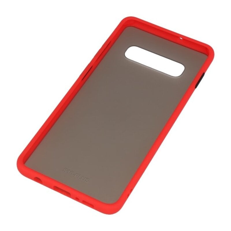 Combinación de colores Estuche rígido para Galaxy S10 Plus Rojo