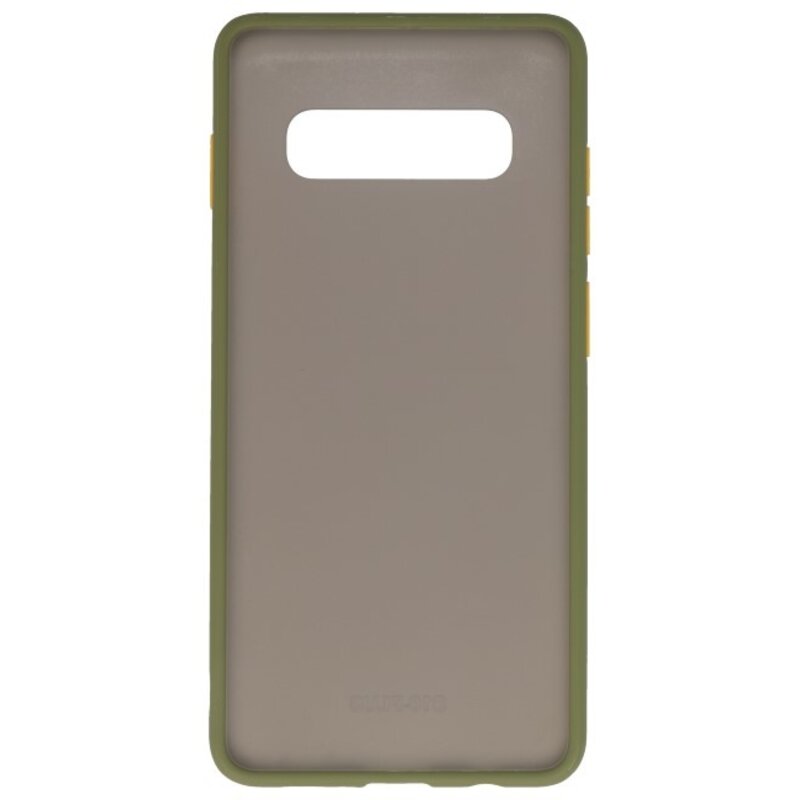 Étui rigide à combinaison de couleurs pour Galaxy S10 Plus Vert