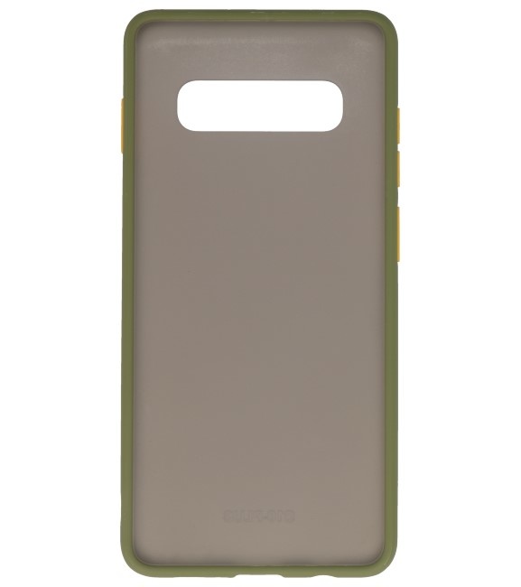 Combinación de colores Estuche rígido para Galaxy S10 Plus Verde