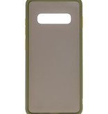Étui rigide à combinaison de couleurs pour Galaxy S10 Plus Vert
