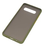 Étui rigide à combinaison de couleurs pour Galaxy S10 Plus Vert