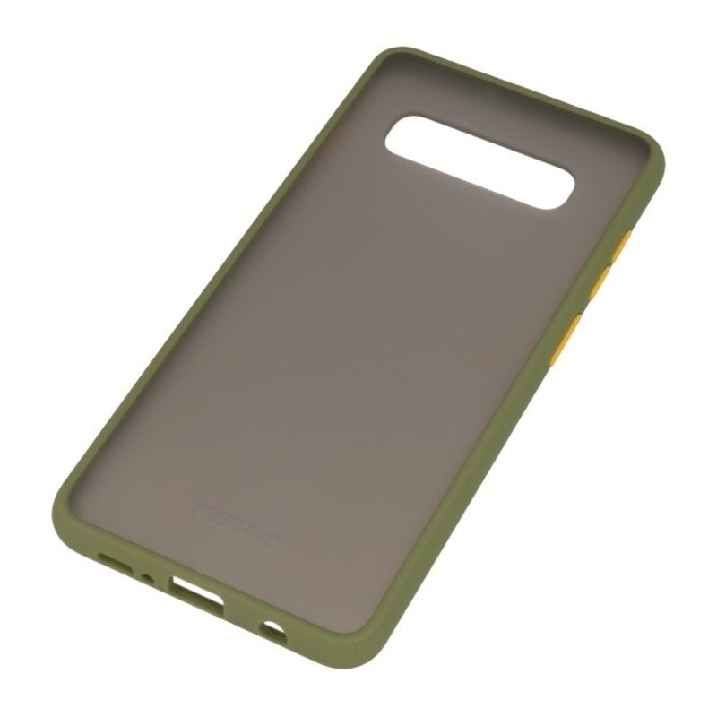 Étui rigide à combinaison de couleurs pour Galaxy S10 Plus Vert