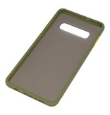 Étui rigide à combinaison de couleurs pour Galaxy S10 Plus Vert