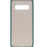 Combinación de colores Estuche rígido para Galaxy S10 Plus Verde oscuro