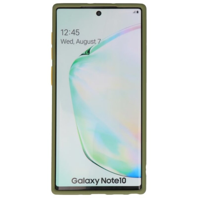 Combinación de colores Estuche rígido para Galaxy Note 10 Verde