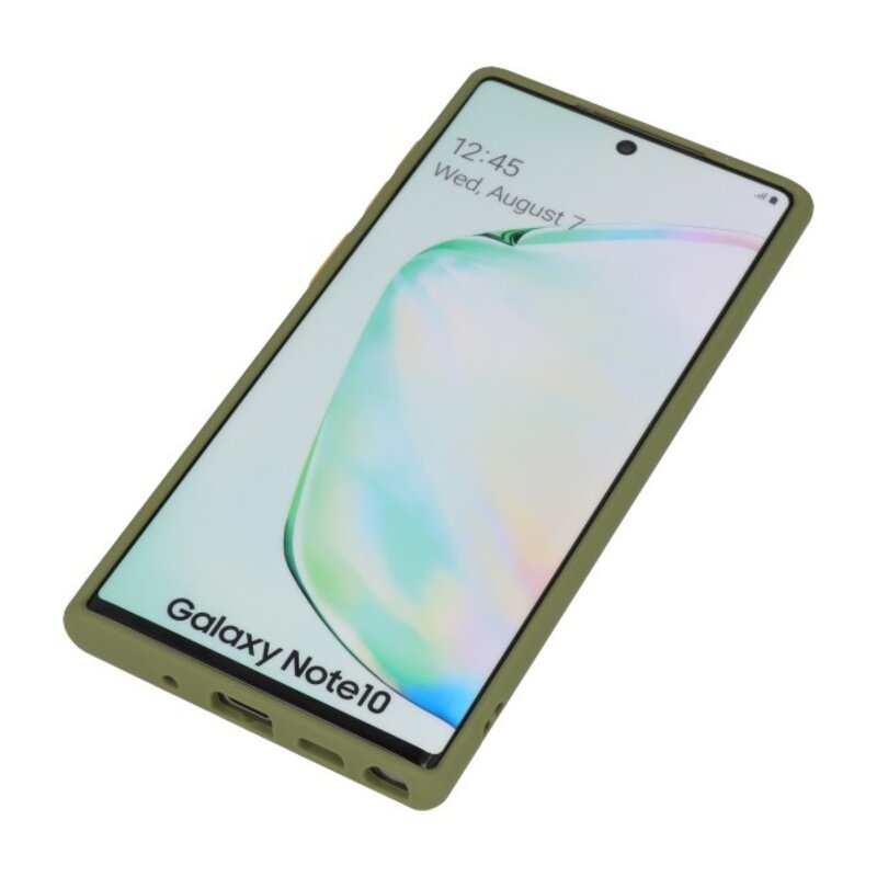 Combinación de colores Estuche rígido para Galaxy Note 10 Verde