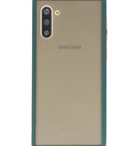 Combinación de colores Estuche rígido para Galaxy Note 10 Verde oscuro