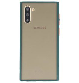 Combinación de colores Estuche rígido para Galaxy Note 10 Verde oscuro