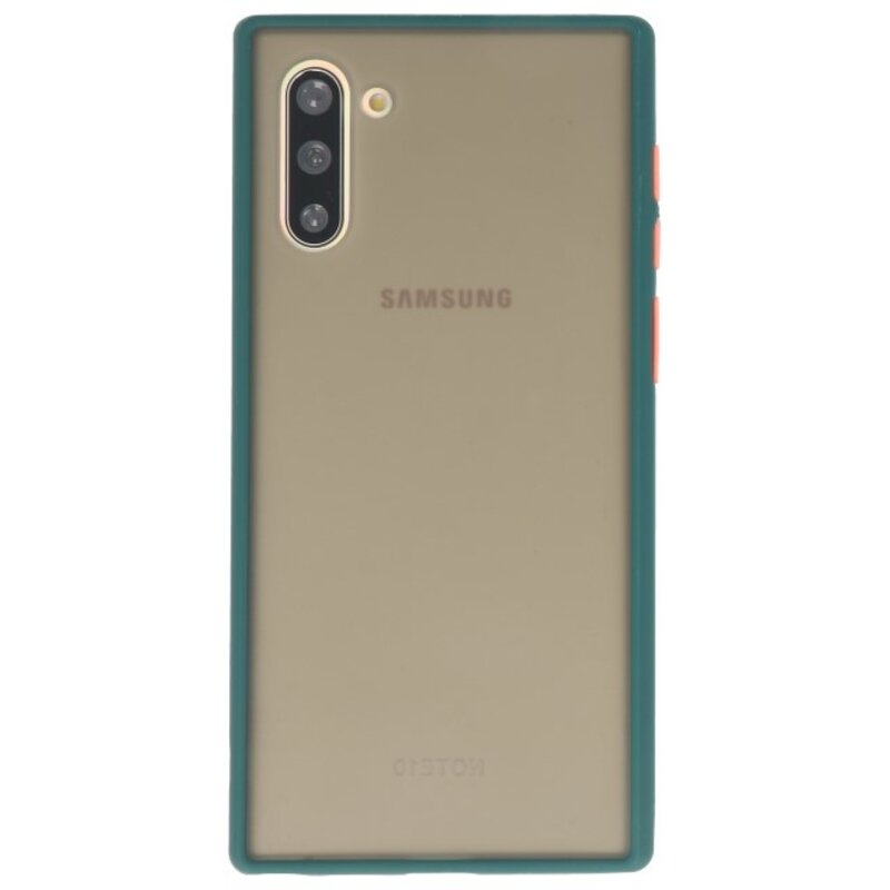Combinación de colores Estuche rígido para Galaxy Note 10 Verde oscuro