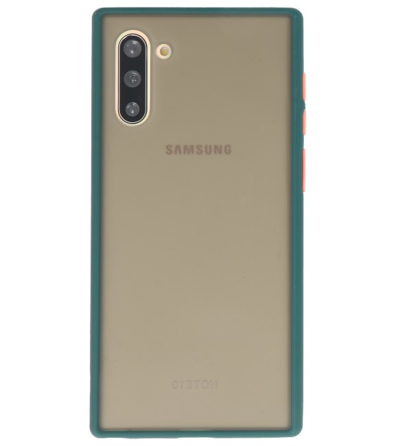 Hoesjes geschikt voor Samsung Farbkombination Hard Case für Galaxy Note 10 Dunkelgrün