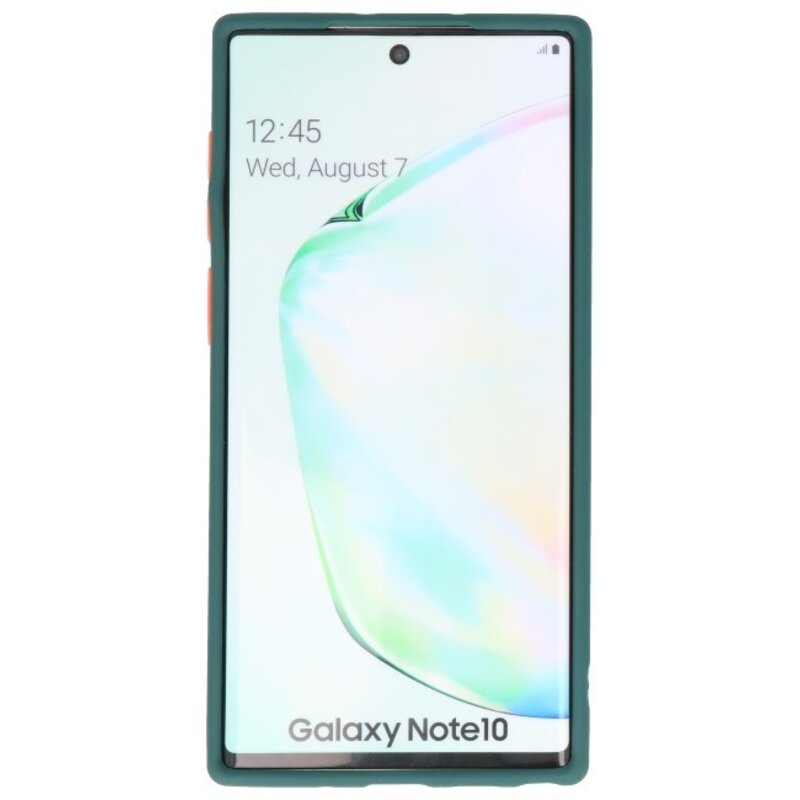 Combinación de colores Estuche rígido para Galaxy Note 10 Verde oscuro