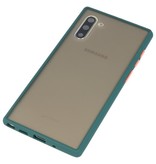 Étui rigide à combinaison de couleurs pour Galaxy Note 10 vert foncé