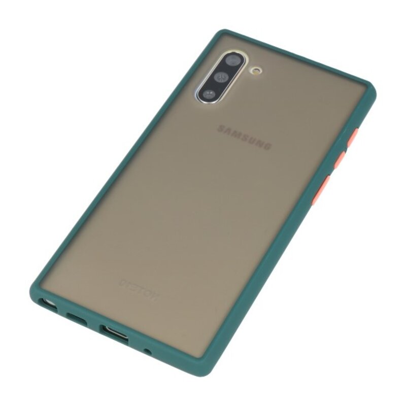 Combinación de colores Estuche rígido para Galaxy Note 10 Verde oscuro