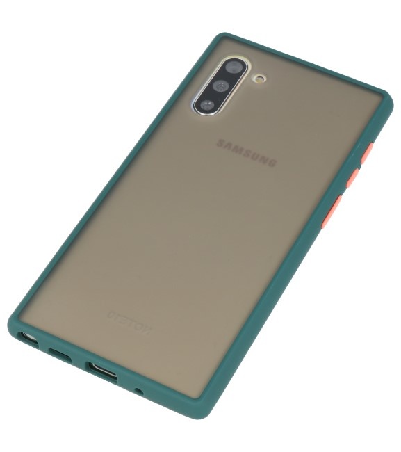Étui rigide à combinaison de couleurs pour Galaxy Note 10 vert foncé