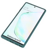 Combinación de colores Estuche rígido para Galaxy Note 10 Verde oscuro