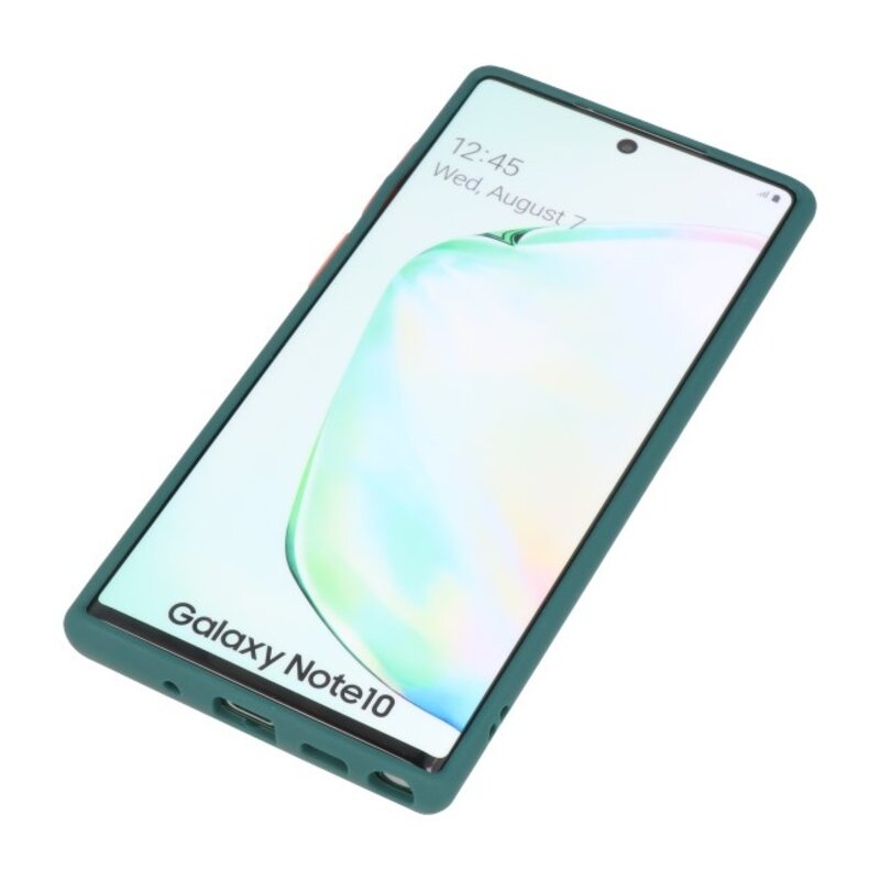 Combinación de colores Estuche rígido para Galaxy Note 10 Verde oscuro
