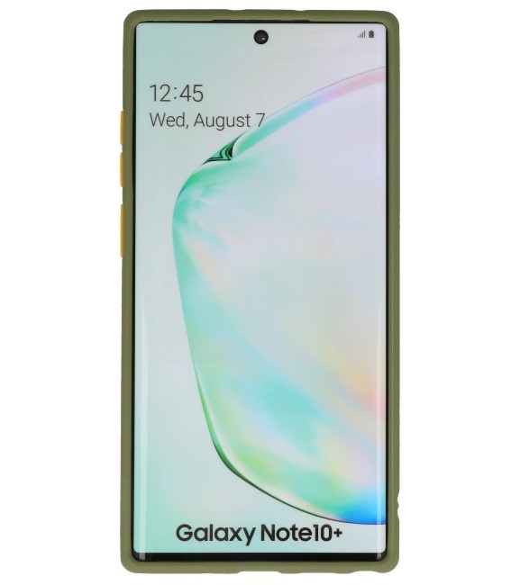 Étui rigide à combinaison de couleurs pour Galaxy Note 10 Plus Vert