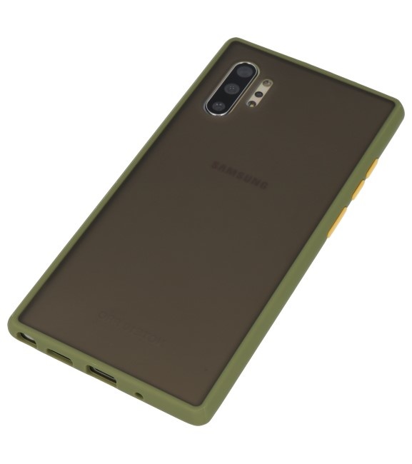 Étui rigide à combinaison de couleurs pour Galaxy Note 10 Plus Vert