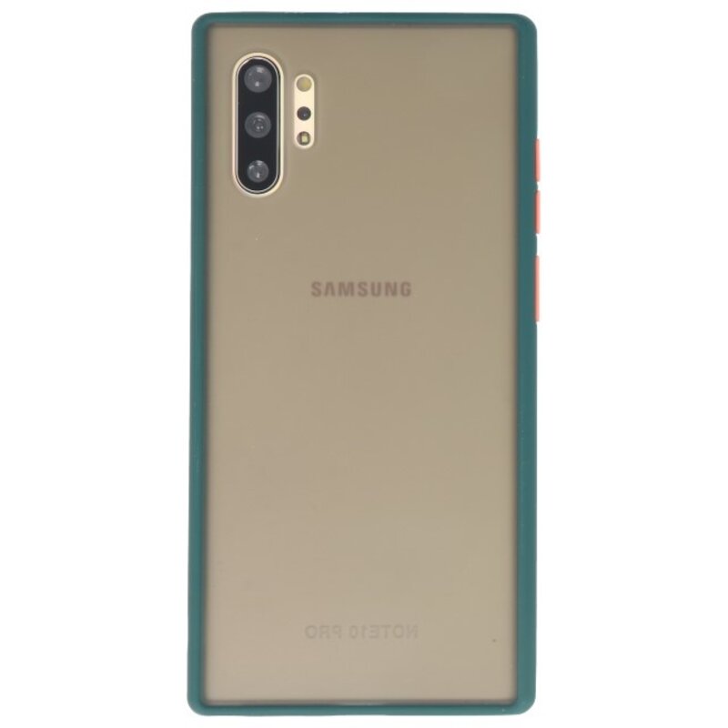Funda rígida combinada de colores para Galaxy Note 10 Plus D. Verde