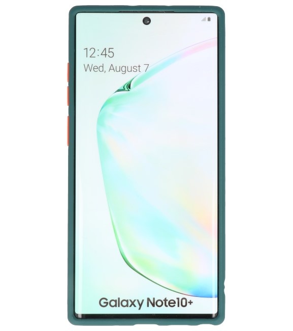 Étui rigide à combinaison de couleurs pour Galaxy Note 10 Plus D. Vert