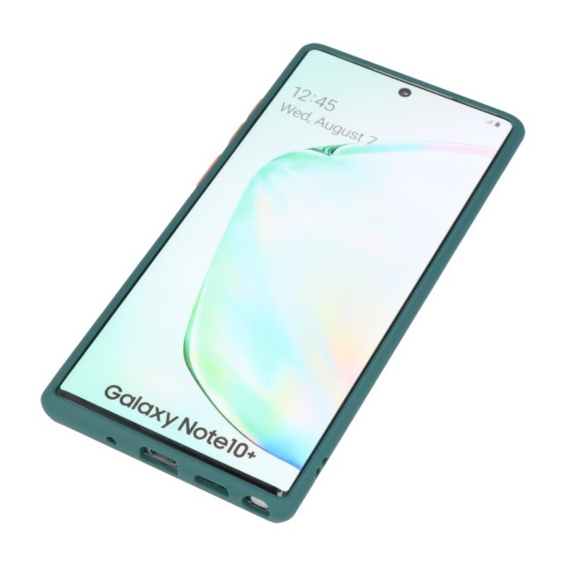 Funda rígida combinada de colores para Galaxy Note 10 Plus D. Verde