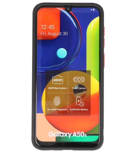 Étui rigide à combinaison de couleurs pour Galaxy A50 Noir