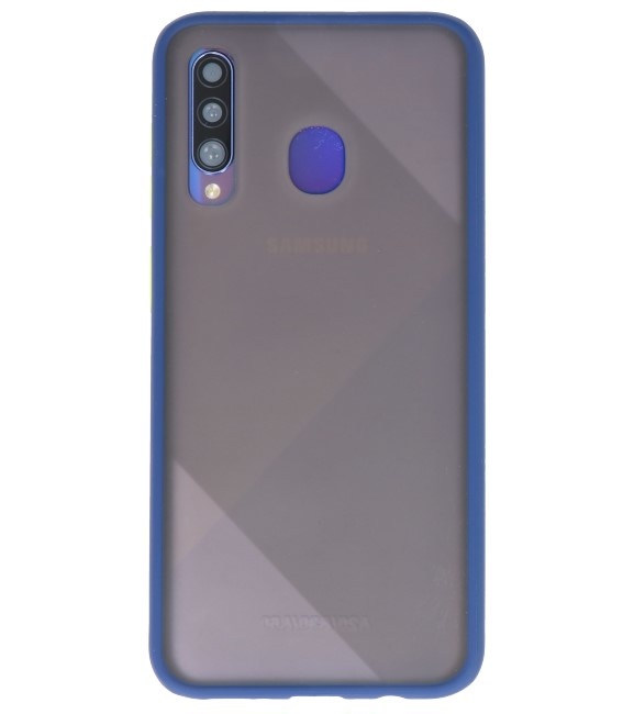 Étui rigide à combinaison de couleurs pour Galaxy A50 Blue