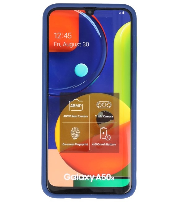 Étui rigide à combinaison de couleurs pour Galaxy A50 Blue